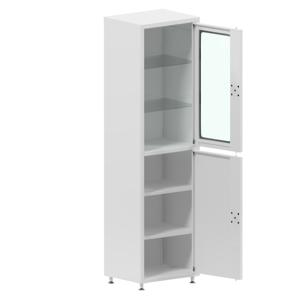 Шкаф медицинский двухсекционный одностворчатый СКБ-1СМ