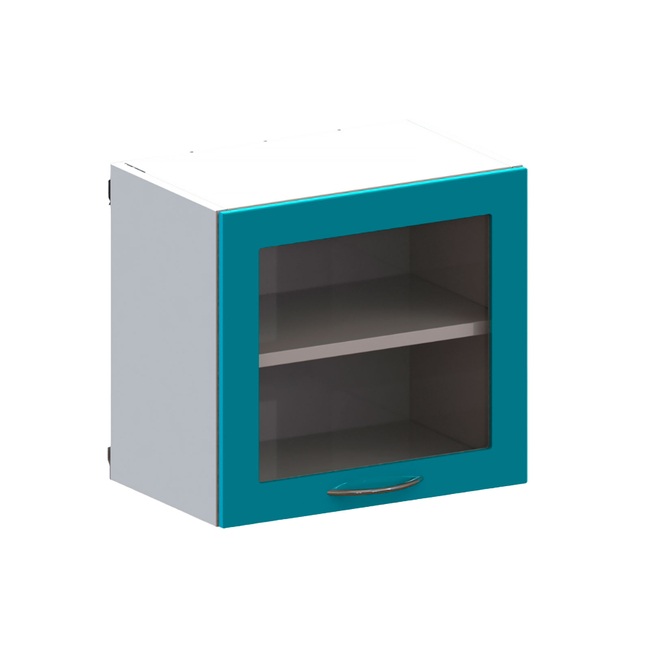 Н2 - тумба навесная с подсветкой, дверца стекло в металлической рамке | Виталия (Россия)