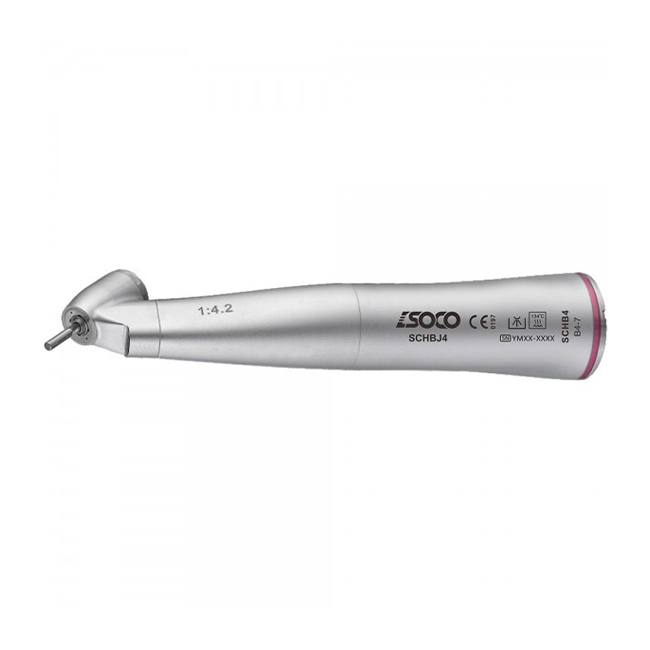 SOCO B4-7 - повышающий угловой наконечник с внутренней подачей воды и фиброоптикой, 1:4,2 | SOCO (Китай)