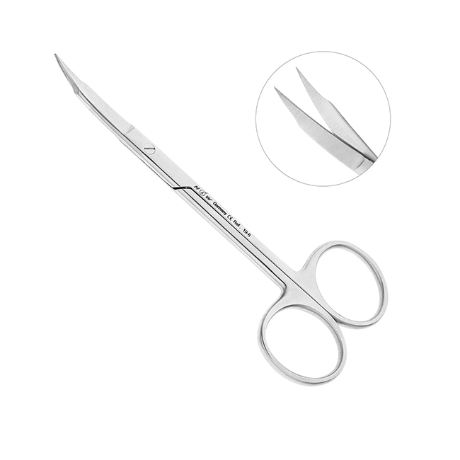 Ножницы хирургические изогнутые Goldmann-Fox, 125 мм | HLW Dental Instruments (Германия)