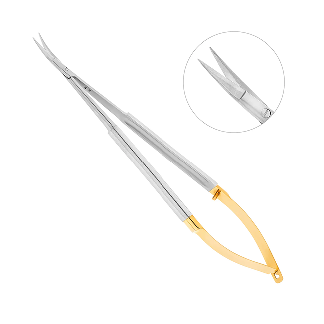 Ножницы хирургические изогнутые Micro Schere TC, 170 мм | HLW Dental Instruments (Германия)